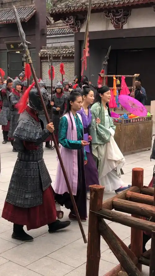 拍戏现场#横店影视城古装电视剧拍摄现场