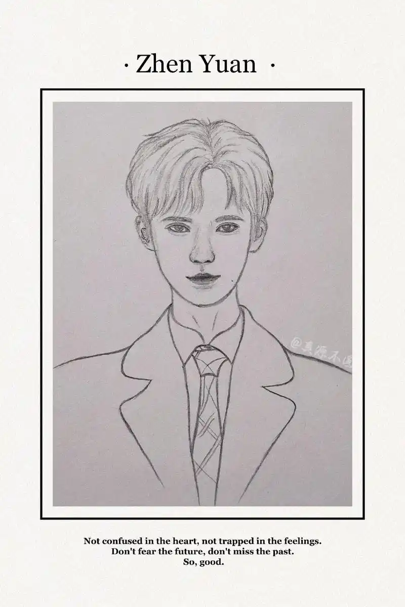 摸一张#张真源 #证件照 #手绘 #摸鱼 #fyp @dou - 抖音