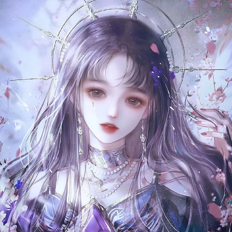 唯美仙气动漫女生头像|道一声晚安