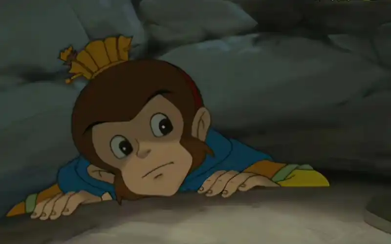 【师徒喜相逢】怀旧童年西游记动画片,唐僧观看猴子胸口碎大山