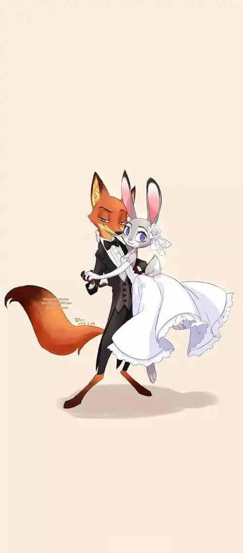 疯狂动物城手绘拟人情侣头像壁纸合集动漫头像