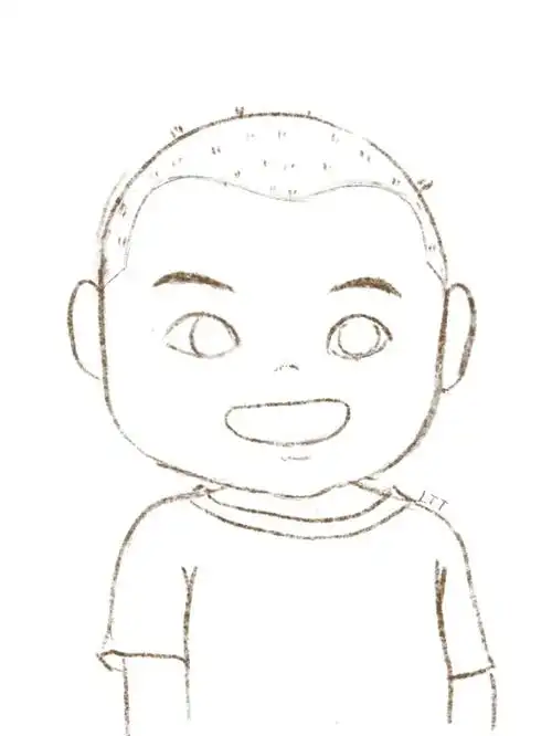 寸头小男孩真难画