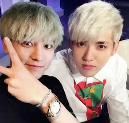 图exo成员朴灿烈吴亦凡发微博称想念好兄弟