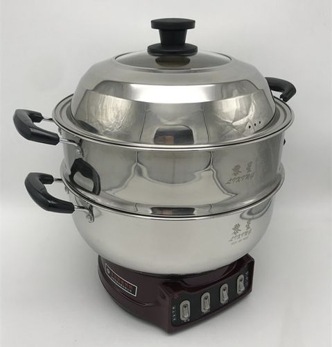 黎星多功能电热锅煮面蒸馒头电涮锅蒸锅加深加厚电热