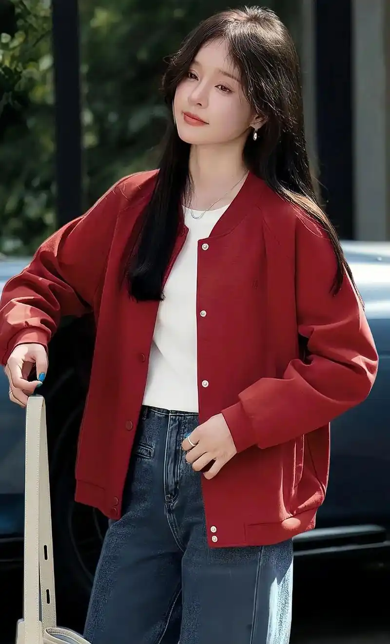 我的美宝们沫晗依美棒球服外套气质休闲经典减龄上衣