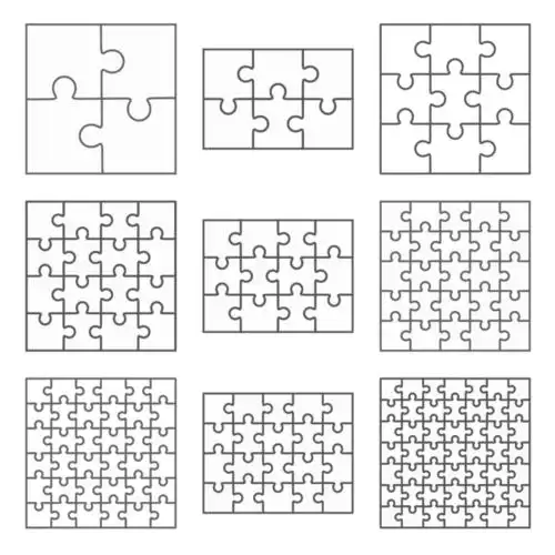 拼图线稿矢量素材