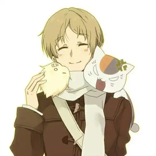 夏目友人帐夏目贵志斑猫咪老师动漫头像纯色动漫男头二次元