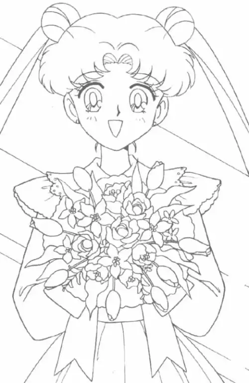 美少女简笔画,黑白色的