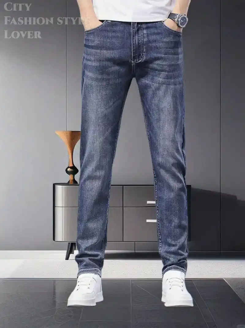 男士夏季薄款直筒牛仔裤