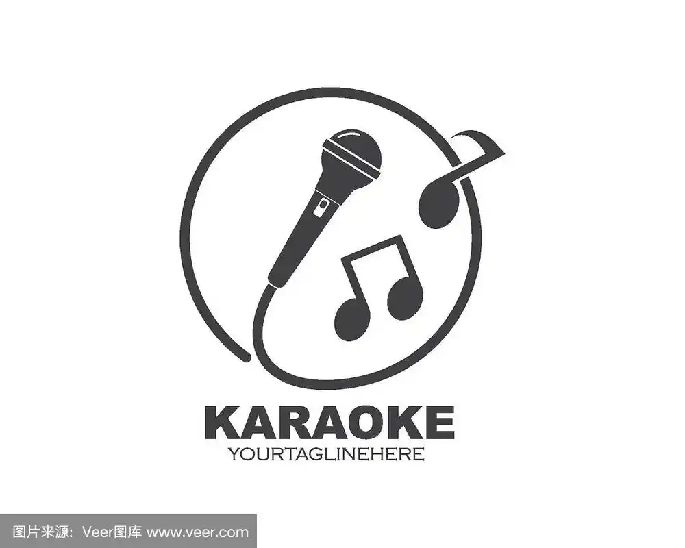 麦克风图标卡拉ok标志和音乐矢量插图设计
