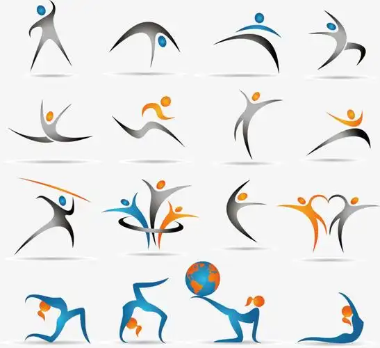 运动抽象人形图案矢量素材