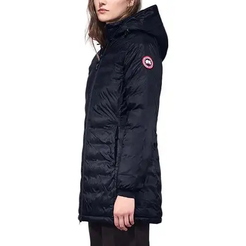 【女款】 canada goose 加拿大鹅 女士鸭绒海军蓝拼黑长款羽绒服 5061