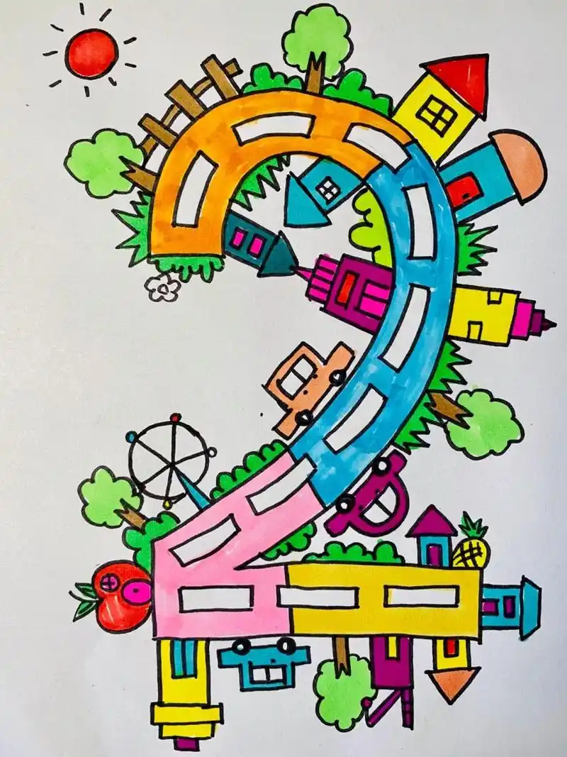 数字创意儿童画 数字创意简笔画 数字创意二