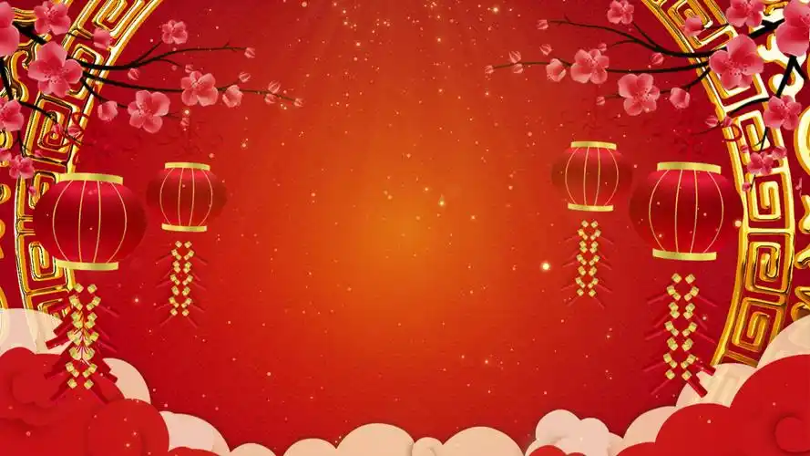 4k喜庆中国风新年虎年背景视频