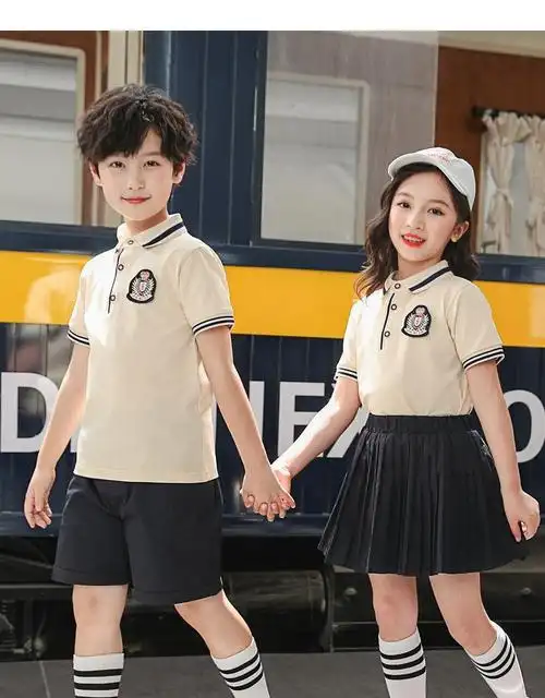 小学生短袖幼儿园幼儿园园服夏装英伦风儿童校服一年级学院风毕业服