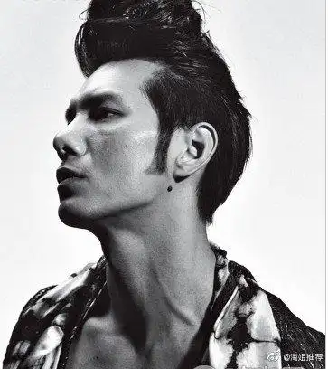 这个发型的关键在于飞扬的刘海和修剪整齐的宽大鬓角,如果感觉鬓角