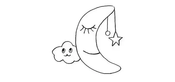 学画卡通月亮简笔画步骤图解教程