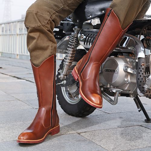 靴子马靴男高筒男高长筒牛仔男士演出潮流骑马时装靴