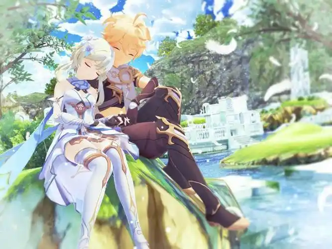 原神兄妹空荧超美pixiv插画创作