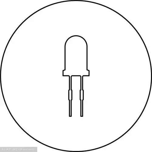 发光二极管黑色图标轮廓在圆形图像