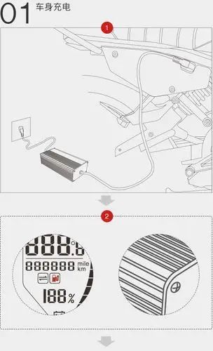 2再将充电器的交流电源插头插入插座,充电器指示灯变成红色,表示电池