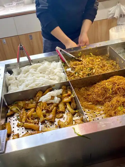 食堂早餐这种可以自己加小菜的肠粉