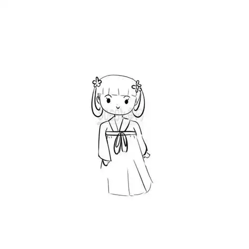 q版古风女子简笔画原创教程步骤5068儿童网又简单又好看的女生简笔画