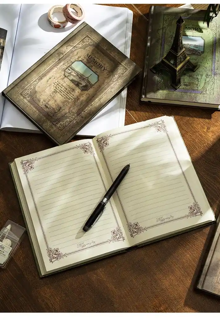 阡囤 欧式笔记本子文艺精致简约复古古风日记本a5创意大课堂读书笔记