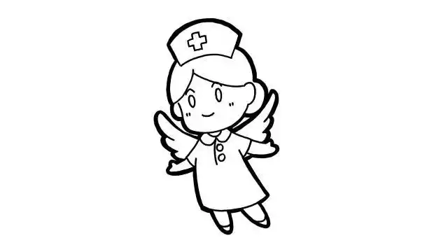 简笔画:可爱的白衣天使