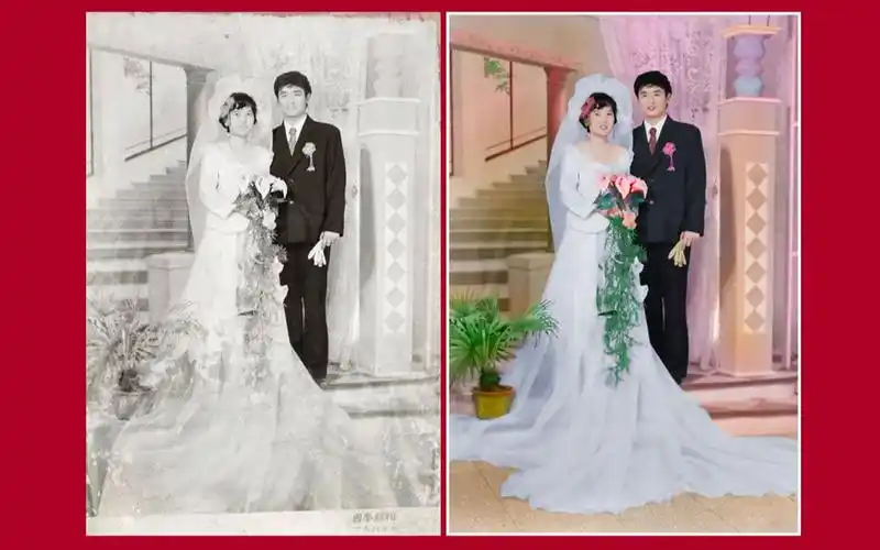 80年代结婚照修复