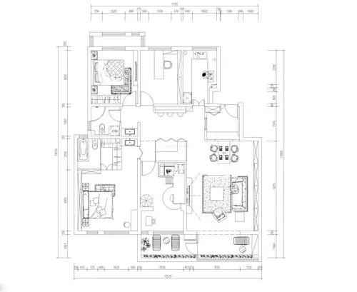 2015最新90平米三室一厅平面图