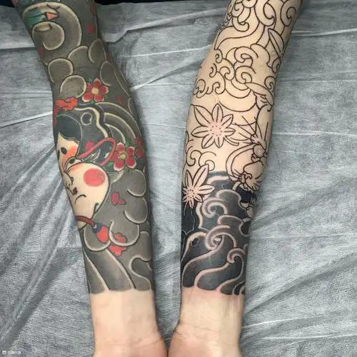 双半甲花臂未完_纹身吧社区 - 纹身大咖