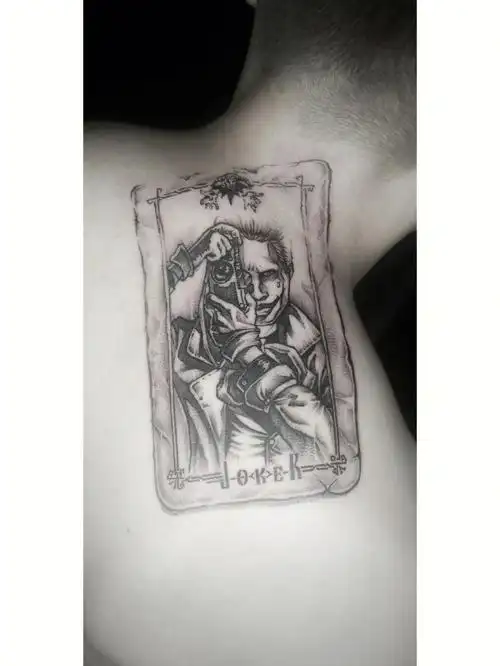 石家庄结构刺青旧小丑扑克牌