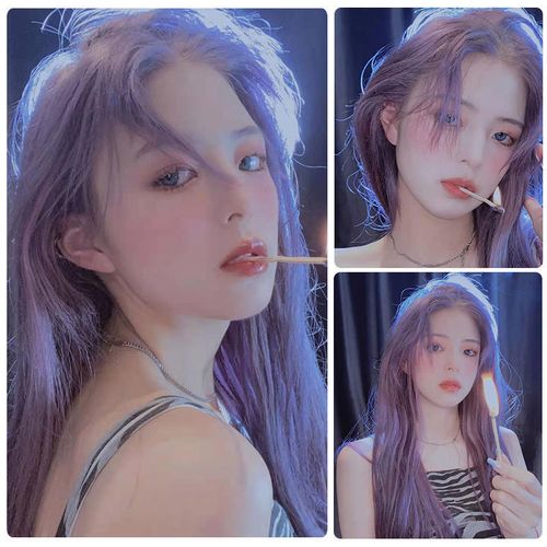 首品灰紫色2021流行潮色植物显白自己在家染发膏植物染发 雾紫色 强