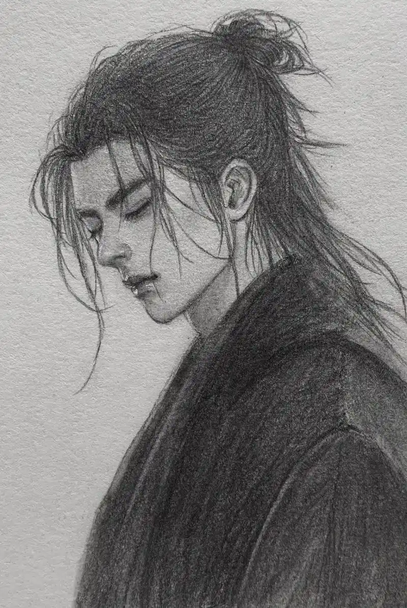 超绝氛围感古风少年绘画过程参考