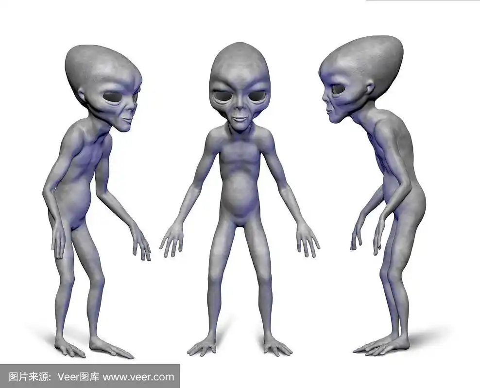 灰色的现实的外星人.3 d字符.数字.