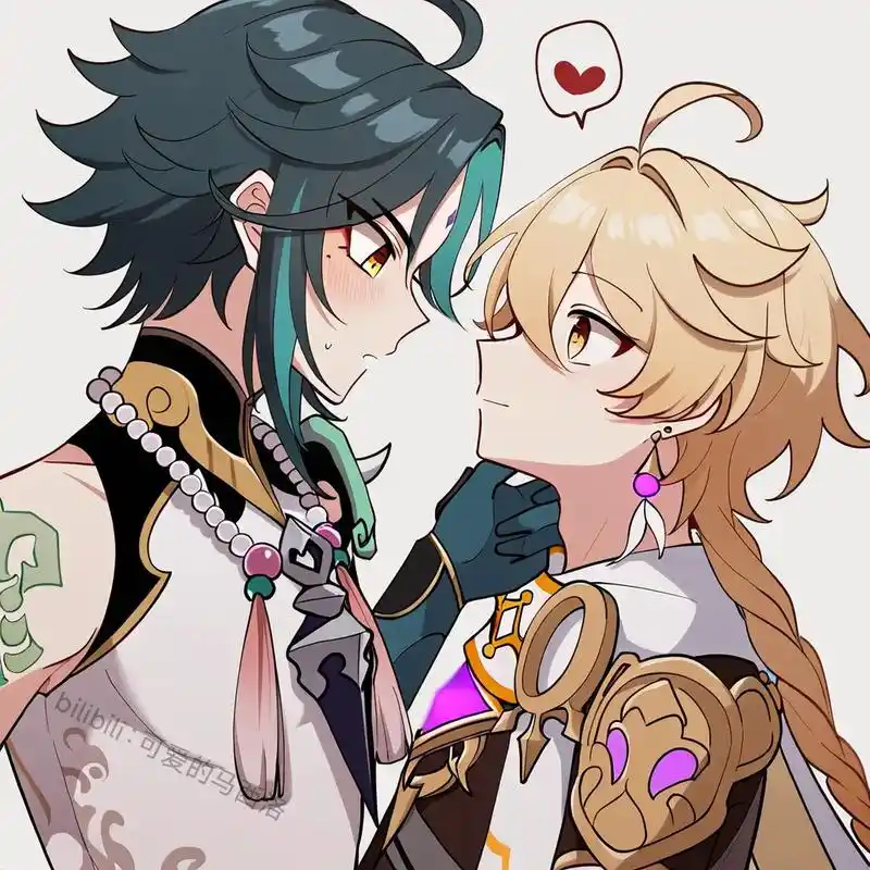 空与魈.#原神 #ai绘画 #原神空 #魈 #魈空 - 抖音