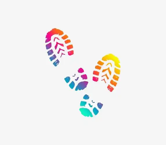 彩色的脚印