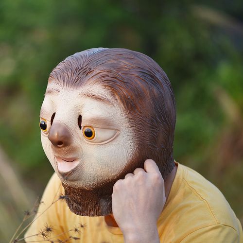 疯狂动物城zootopia闪电树懒面具 卡通动物头套cos整蛊演出派对