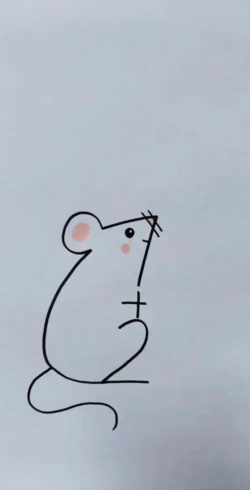 用数字简笔画小老鼠