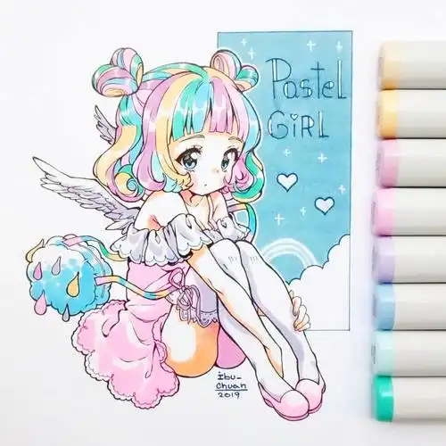 素材分享动漫q版马克笔