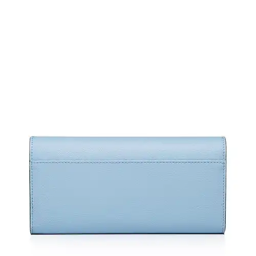 纯色美学系列时尚简约长款钱包 冰蓝色