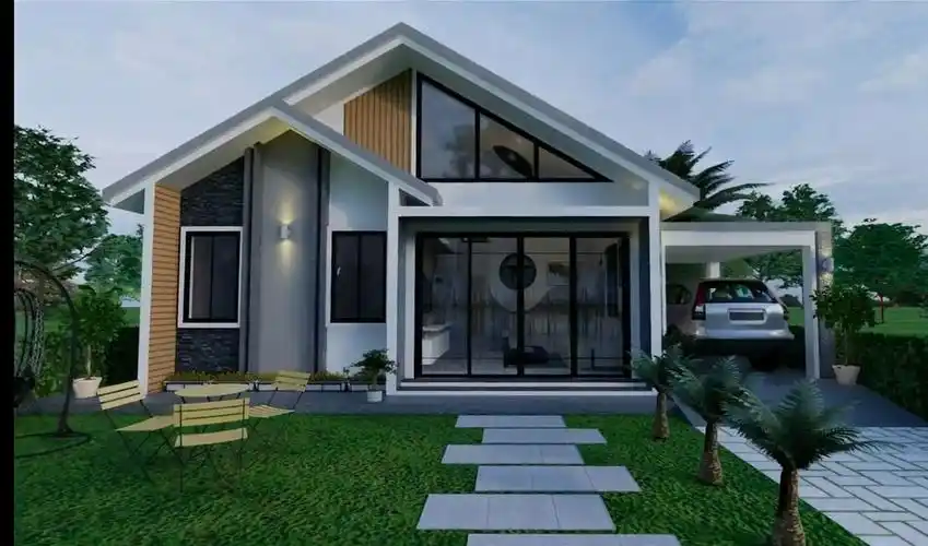 房屋设计效果图|2卧室独栋别墅设计|迷你屋创意|8mx9m房屋【搬运】b