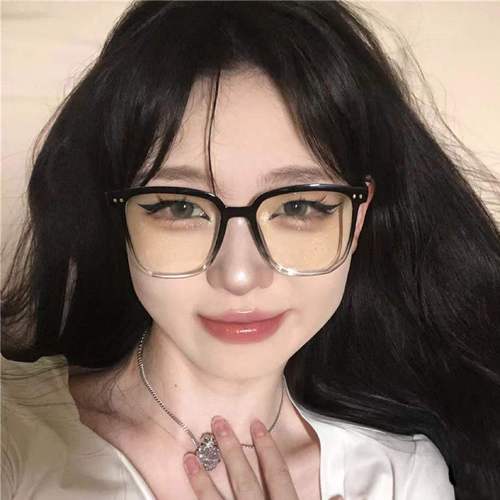 素颜神器眼镜女韩版潮黑框近视可配度数大框大脸显瘦眼镜框ins风