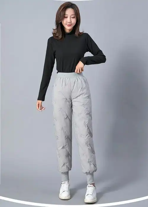 波司登Βosideng羽绒裤女士外穿冬季新款绒灯笼裤高腰加厚修身百搭