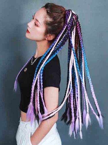 假发辫子麻花长辫脏脏辫编发绳嘻哈彩色假发条女机车夜店接发成w7