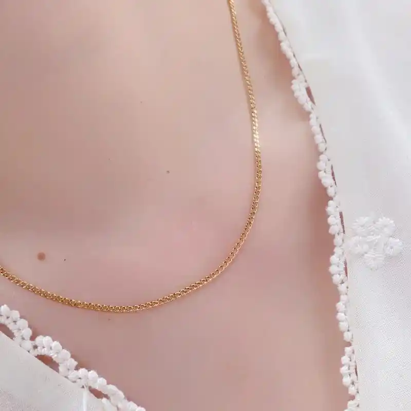 这款古巴链真的太好看啦!金黄色的18k金,加上50cm的长度 - 抖音