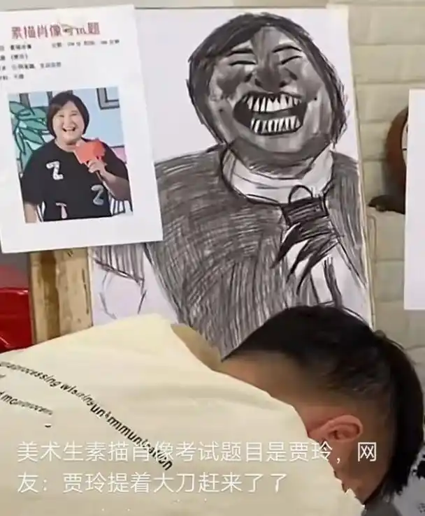 美术生画贾玲素描像,一顿操作让网友直言换专业,希望贾玲没看到