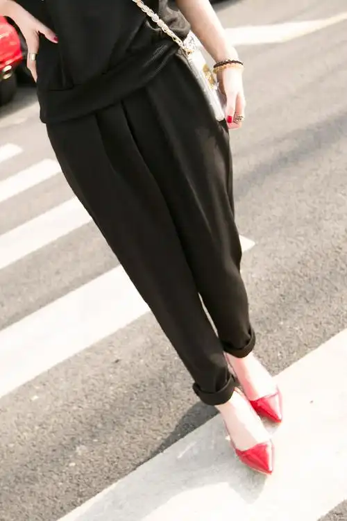 春夏版型超好显瘦雪纺哈伦裤女韩版小脚休闲长裤潮