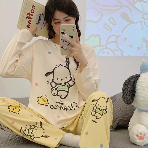 红豆睡衣女秋季长袖长裤纯棉帕恰狗可爱大童12初中学生13岁女孩15